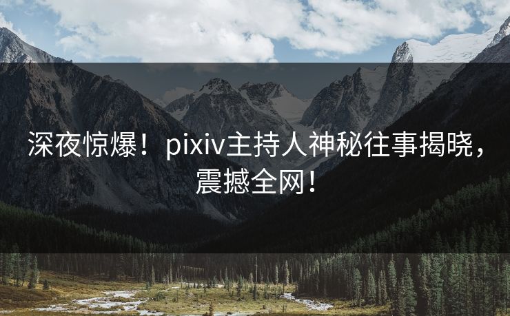 深夜惊爆!pixiv主持人神秘往事揭晓,震撼全网!