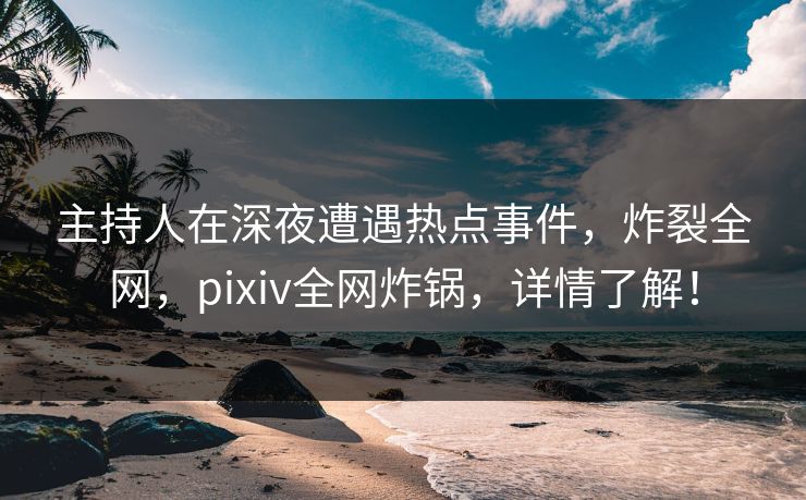 主持人在深夜遭遇热点事件，炸裂全网，pixiv全网炸锅，详情了解！