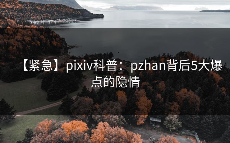 【紧急】pixiv科普:pzhan背后5大爆点的隐情
