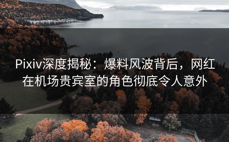 Pixiv深度揭秘:爆料风波背后,网红在机场贵宾室的角色彻底令人意外 Pixiv深度揭秘:爆料风波背后,网红在机场贵宾室的角色彻底令人意外